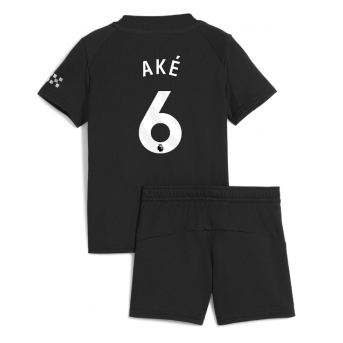 Billige Fotballdrakt Manchester City Nathan Ake #6 Replika Bortedraktsett Barn 2025-26 Kortermet (med bukser)